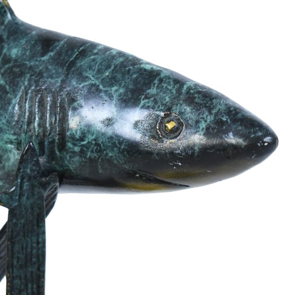 Brass Shark on Seaweed Figure