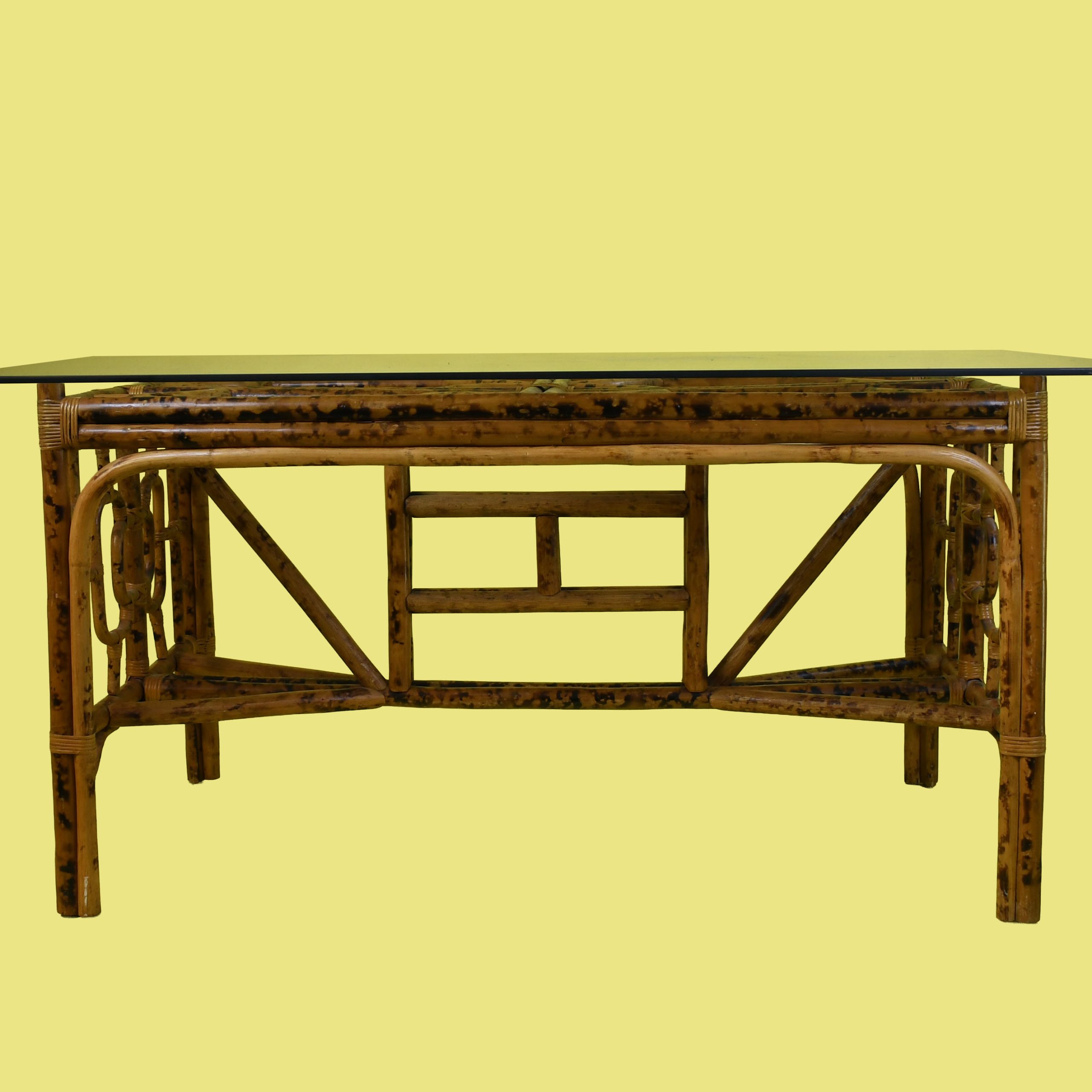 British Colonial Burnt Bamboo Dining Set - Image 3