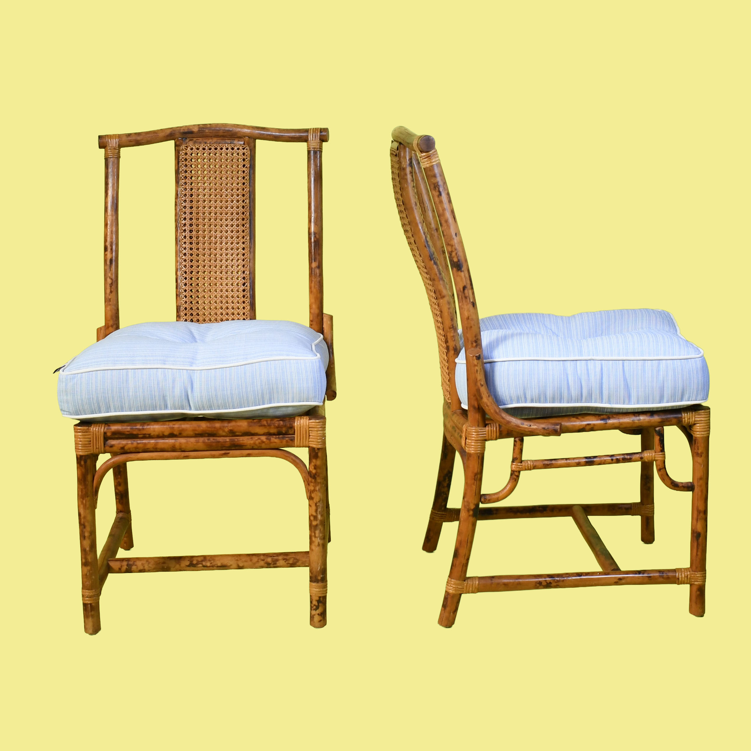 British Colonial Burnt Bamboo Dining Set