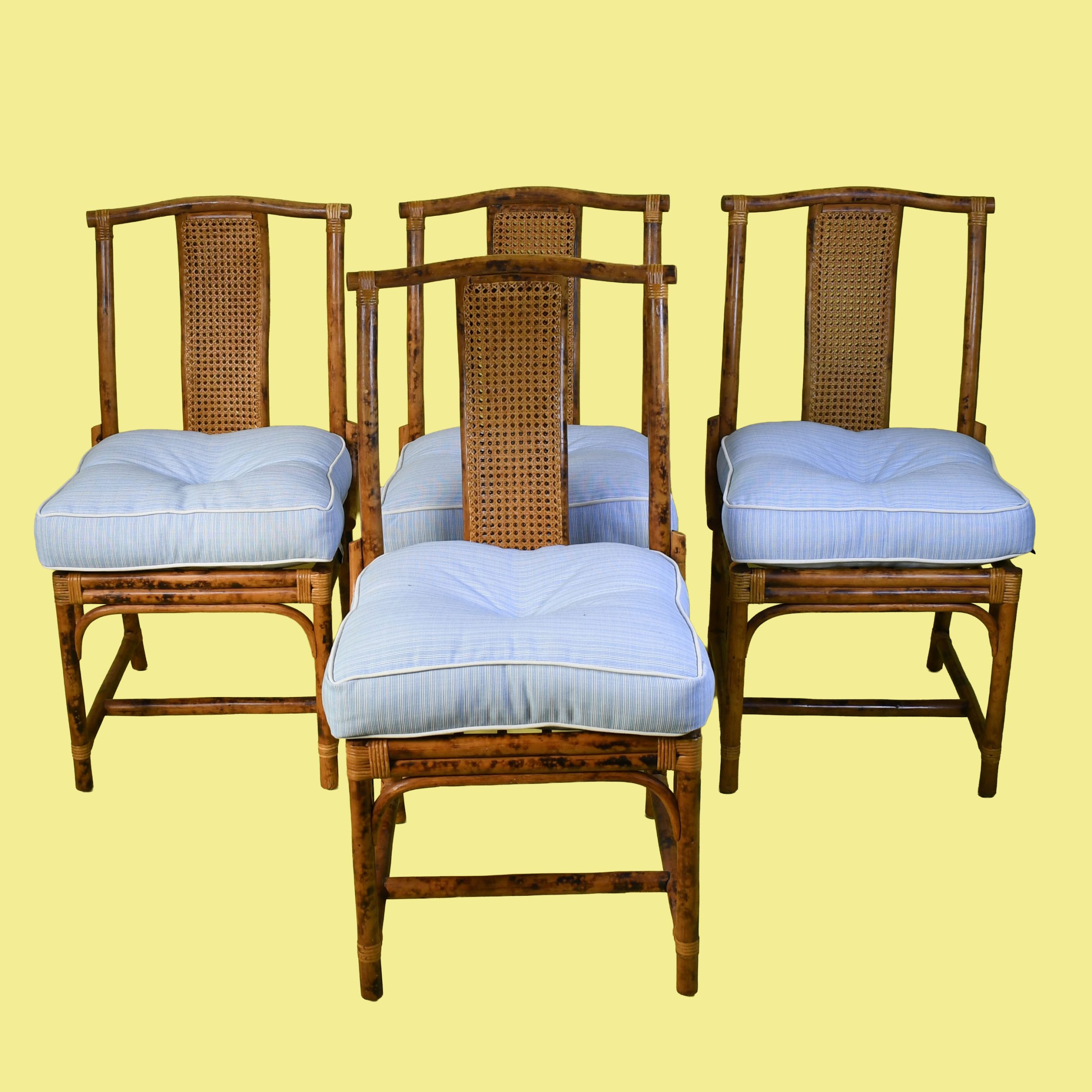 British Colonial Burnt Bamboo Dining Set