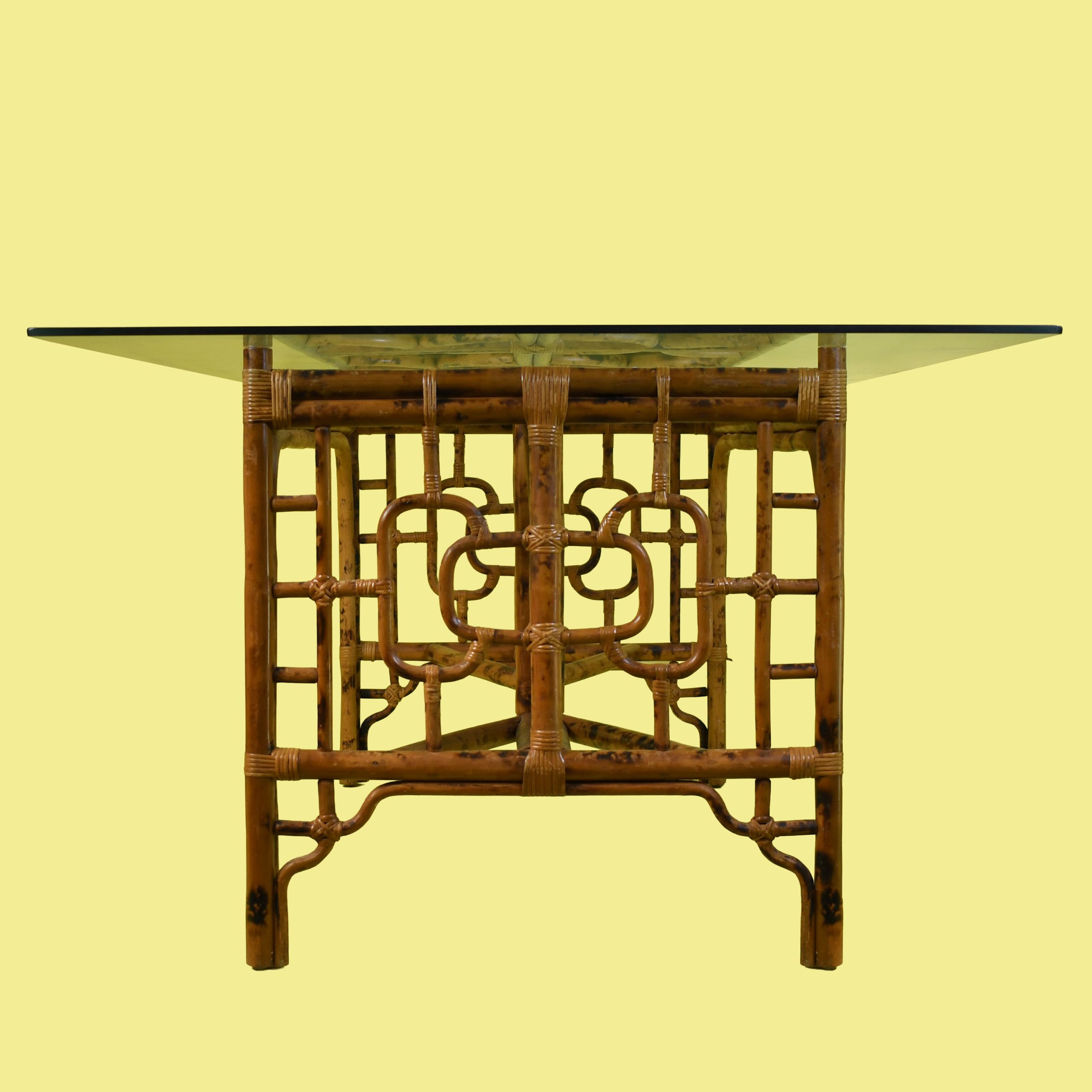 British Colonial Burnt Bamboo Dining Set