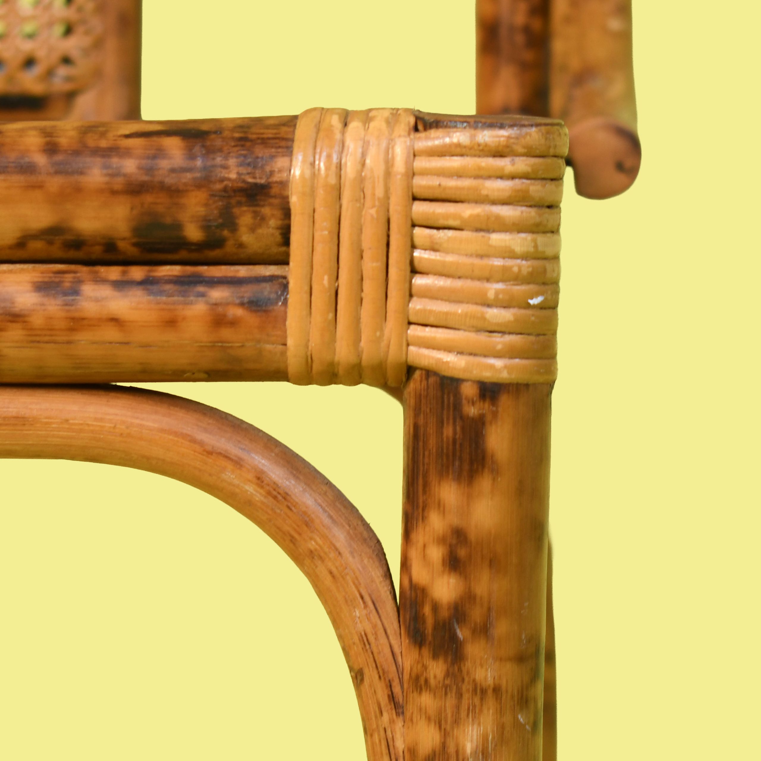 British Colonial Burnt Bamboo Dining Set