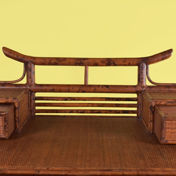 British Colonial Burnt Bamboo Pagoda Desk