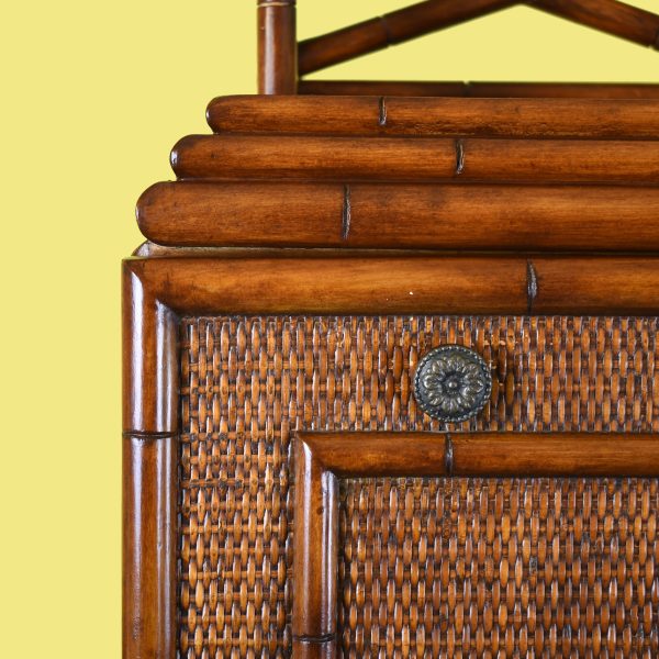 British Colonial Woven Rattan and Faux Bamboo Chest | Circa Who