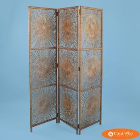 Buri Rattan 3 Panel Screen
