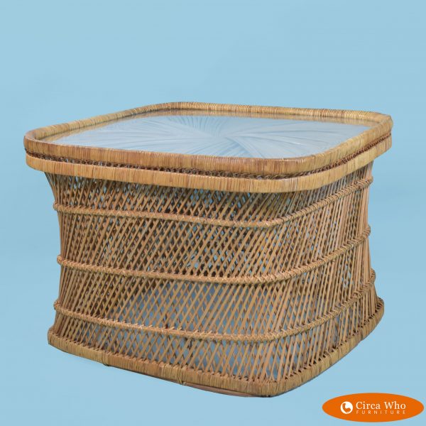 Buri Rattan Square Table