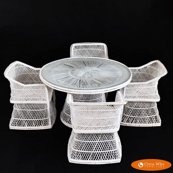 Burti Rattan Table With Chairs