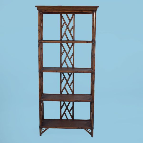 Burnt Bamboo Fretwork Etagere