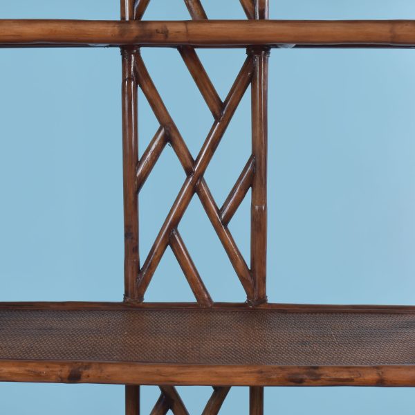 Burnt Bamboo Fretwork Etagere