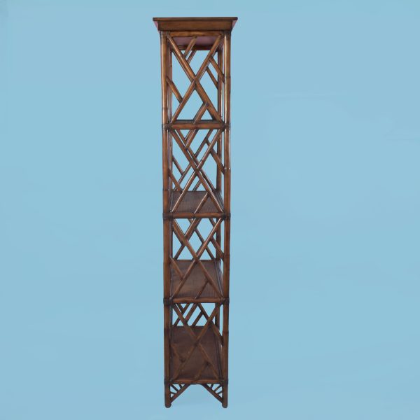 Burnt Bamboo Fretwork Etagere