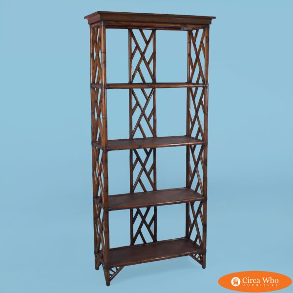 Burnt Bamboo Fretwork Etagere