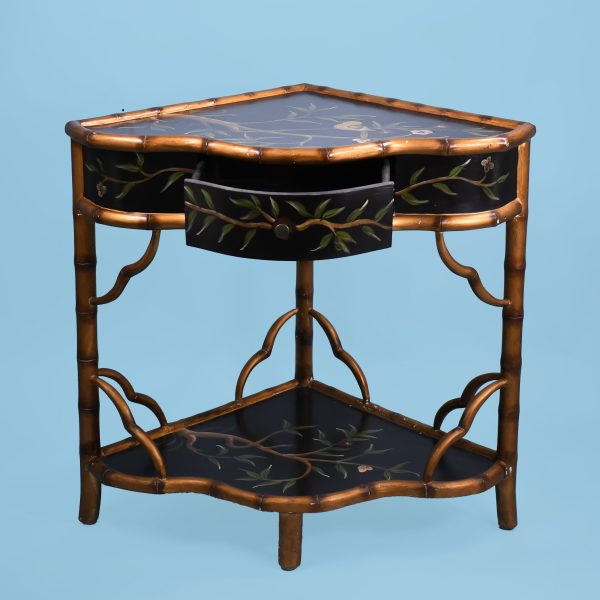 Burnt Bamboo Hand Painted Corner Table