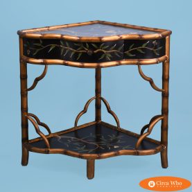 Burnt Bamboo Hand Painted Corner Table