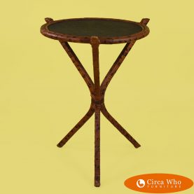 Burnt Bamboo Round Side Table