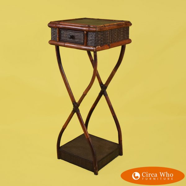 Burnt Bamboo Scupltural Side Table