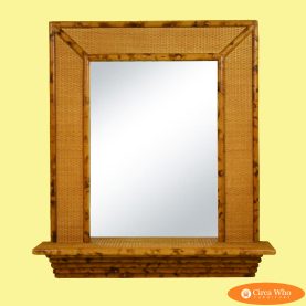 Burnt Bamboo Shelf Mirror
