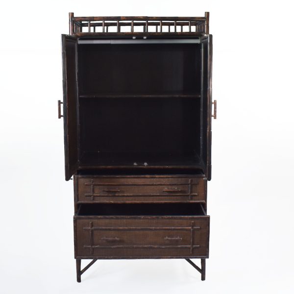Burnt Bamboo and Grasscloth Cabinet