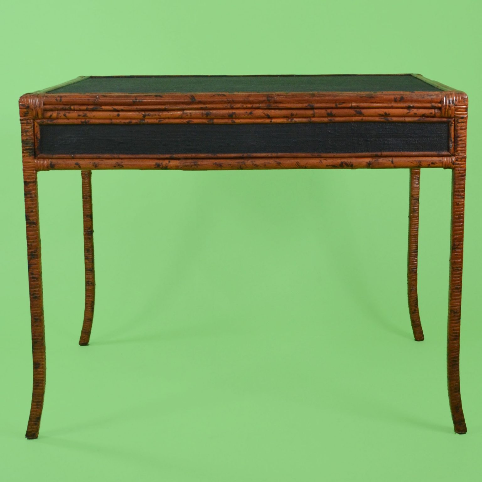 Burnt Bamboo and Linen Wrapped Desk Circa Who