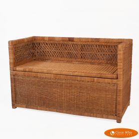 Cane Wrapped Settee With Chest