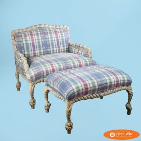 Carve Rope and Tassel Settee and Ottoman