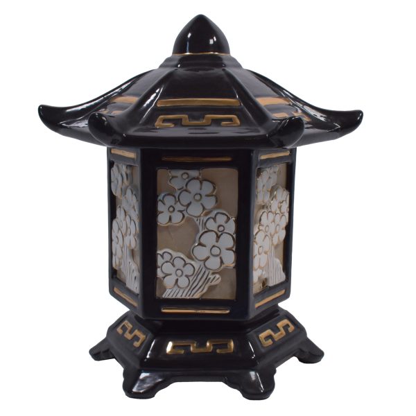 Ceramic Black Pagoda Table Lamp