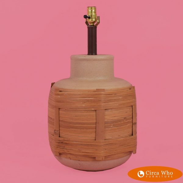 Ceramic Cane Wrapped Table Lamp