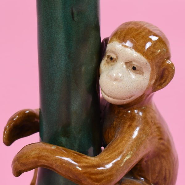 Ceramic Monkey Holding Candle Stick