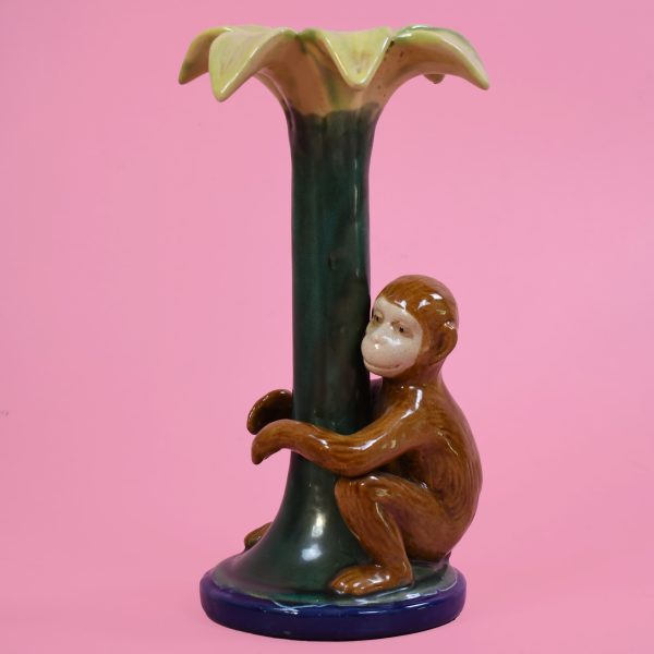 Ceramic Monkey Holding Candle Stick