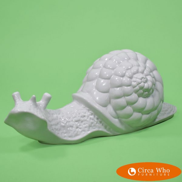 White Italian snail decor vintage