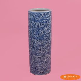Chinoiserie Blue Ceramic Umbrella Stand