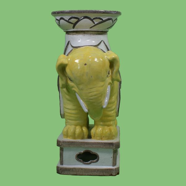 Chinoiserie Yellow Garden Elephant Seat