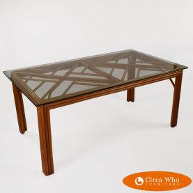Bamboo table with natural color in chippendale Style vintage furniture