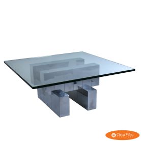 Chrome Cityscape Coffee Table Attributed to Paul Evans