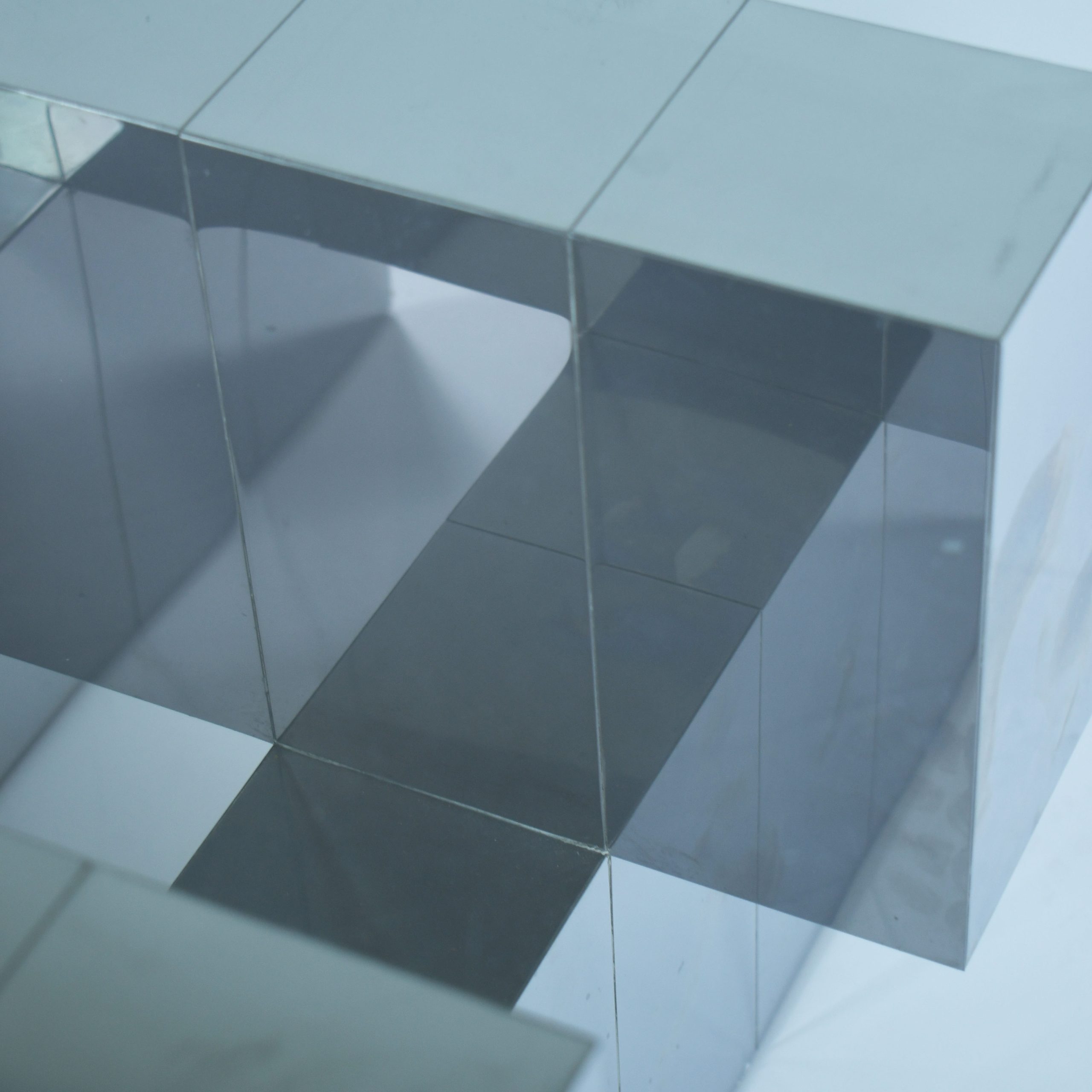 Chrome Cityscape Coffee Table Attributed to Paul Evans