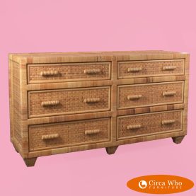 Danny Ho Fong Style Rattan Wrapped Dresser