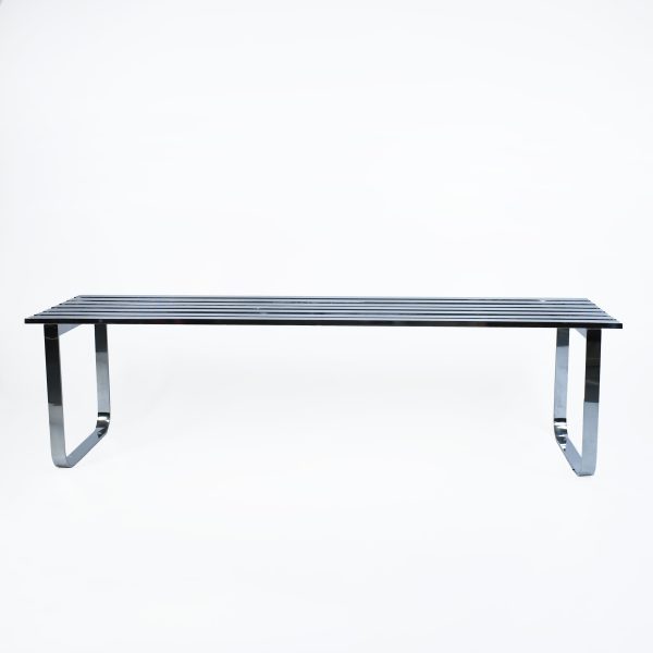 Design Institute of America Chrome Slatted Bench