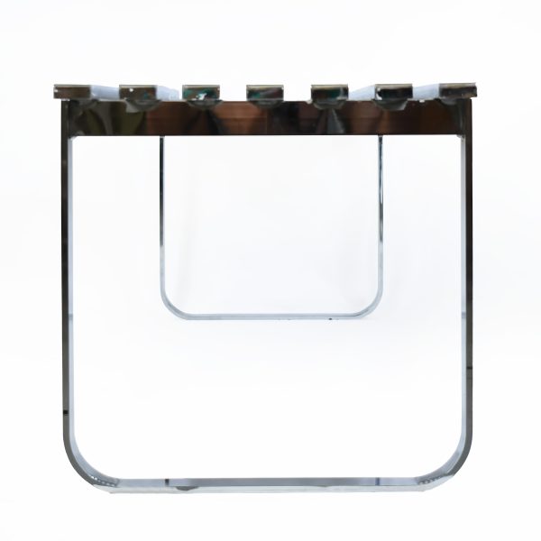 Design Institute of America Chrome Slatted Bench