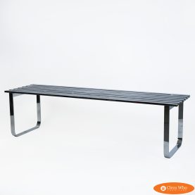 Design Institute of America Chrome Slatted Bench