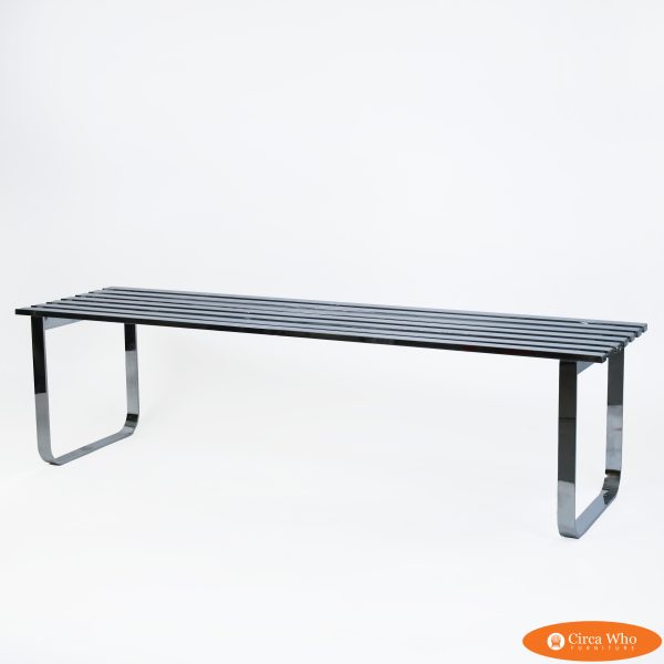 Design Institute of America Chrome Slatted Bench