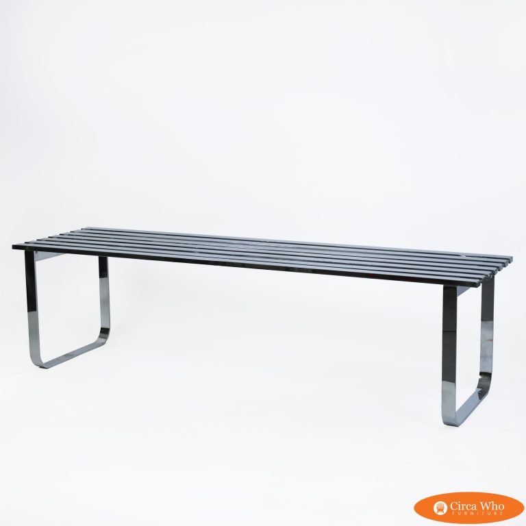 Design Institute of America Chrome Slatted Bench