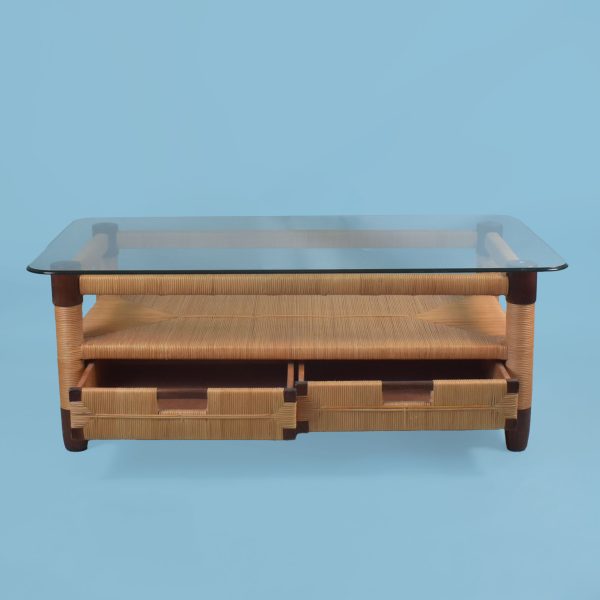 Donghia Style Glass Top Coffee Table