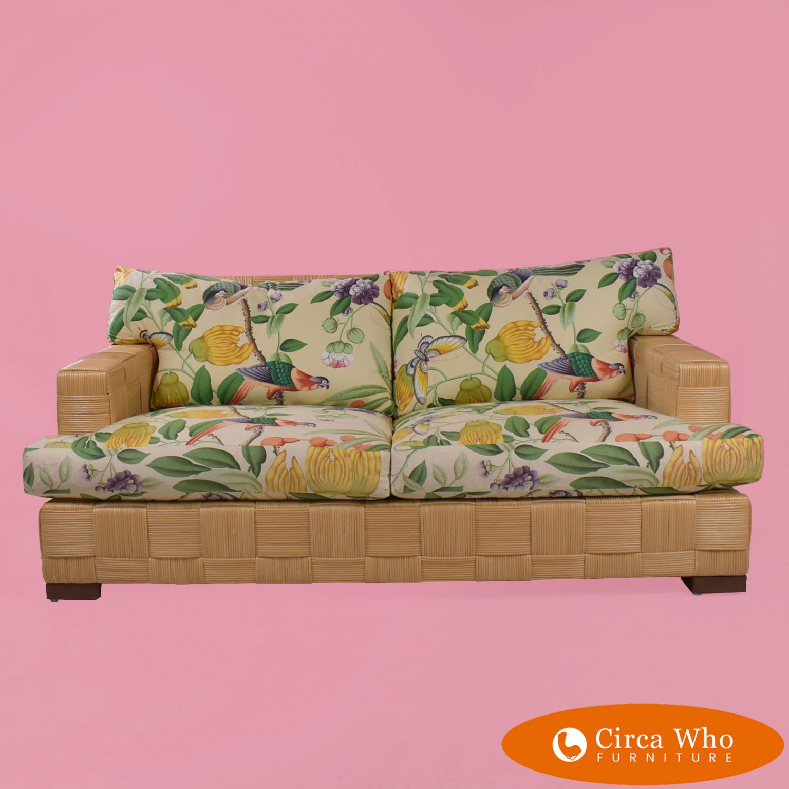 Donghia Woven Rattan Block Island Sofa by John Hutton | Circa Who