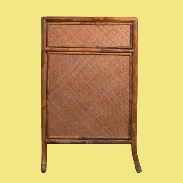 E Murio Grasscloth Burnt Bamboo Rattan Chest of Drawers