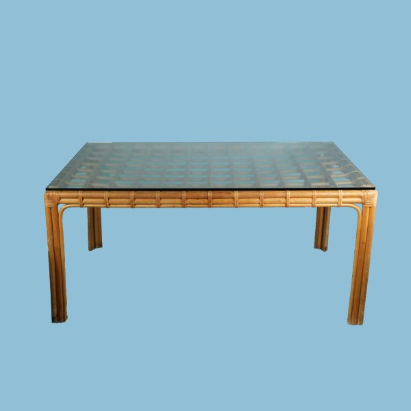 Vintage Bamboo Dinning Table - Image 2