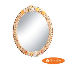 Blue and Orange Oval Shell Mirror