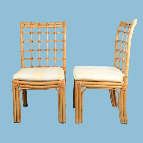 Set of 4 Vintage Bamboo Dinning Chairs - Image 2