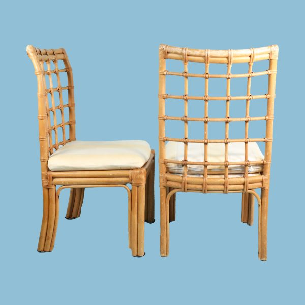 Set of 4 Vintage Bamboo Dinning Chairs - Image 3