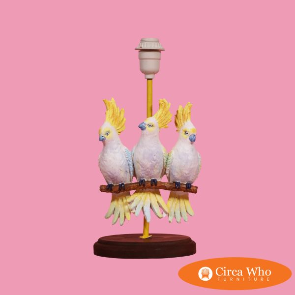 Vintage Ceramic Cockatoo Lamp