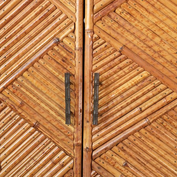 Geometric Split Bamboo Cabinet - Image 4