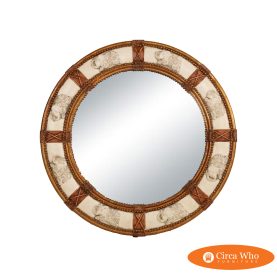 Vintage Round Elephant Mirror